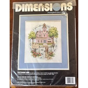 1991 DIMENSIONS VICTORIA INN 3120 STAMPED CROSS STITCH KIT - NEW SEALED‎